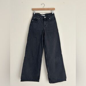 & Other Stories Wide Leg Jeans – Size 25, Black Denim